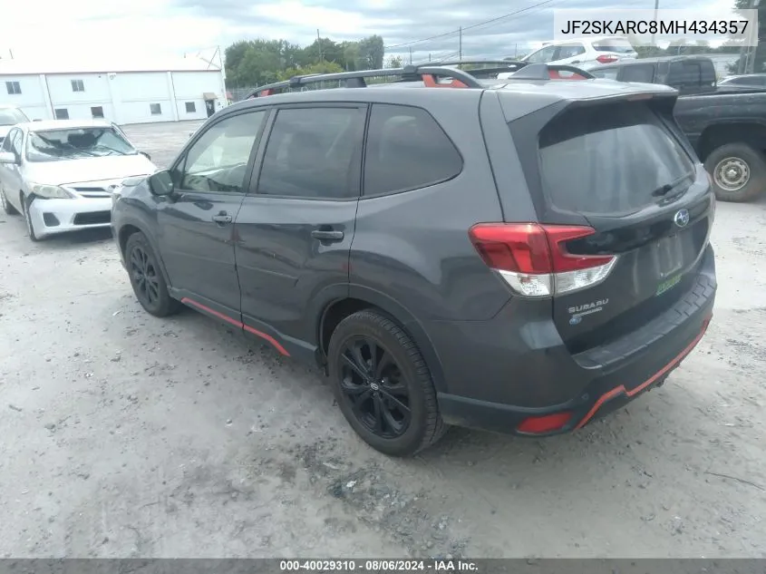 2021 Subaru Forester Sport VIN: JF2SKARC8MH434357 Lot: 40029310