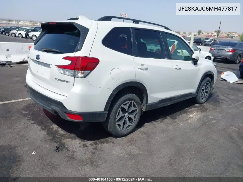 2021 Subaru Forester Premium VIN: JF2SKAJC6MH477817 Lot: 40184153