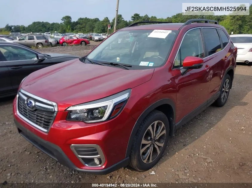 2021 Subaru Forester Limited VIN: JF2SKASC8MH525994 Lot: 40194942