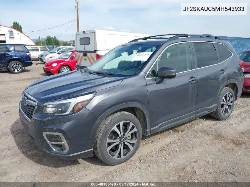 2021 Subaru Forester Limited VIN: JF2SKAUC5MH543933 Lot: 40353470