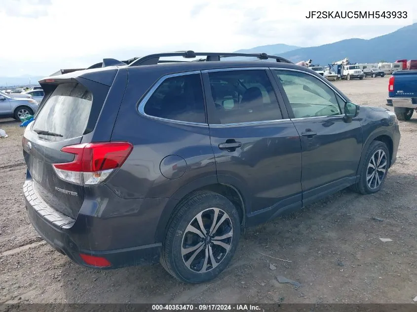 2021 Subaru Forester Limited VIN: JF2SKAUC5MH543933 Lot: 40353470