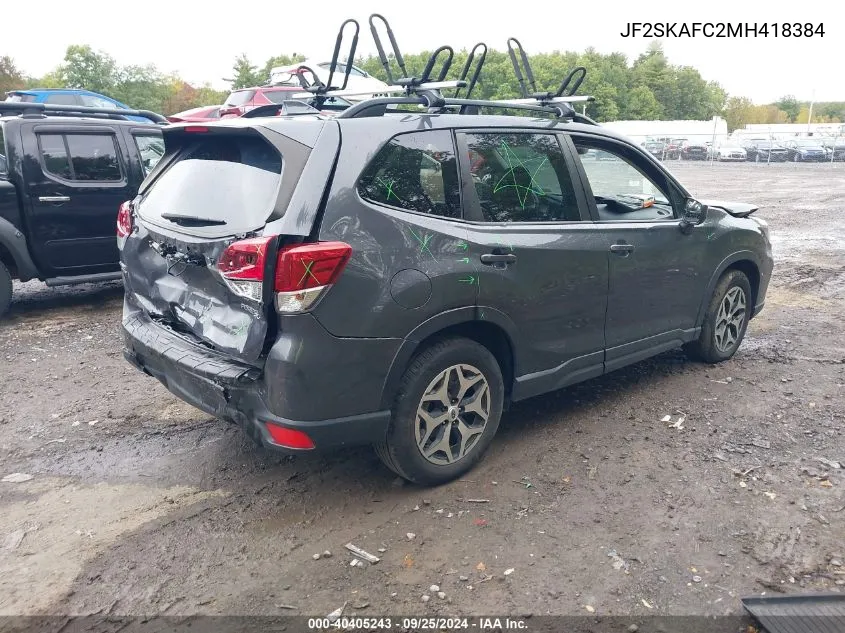 2021 Subaru Forester Premium VIN: JF2SKAFC2MH418384 Lot: 40405243