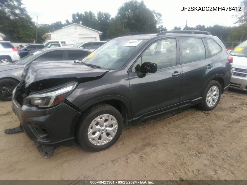 2021 Subaru Forester VIN: JF2SKADC2MH478412 Lot: 40423961