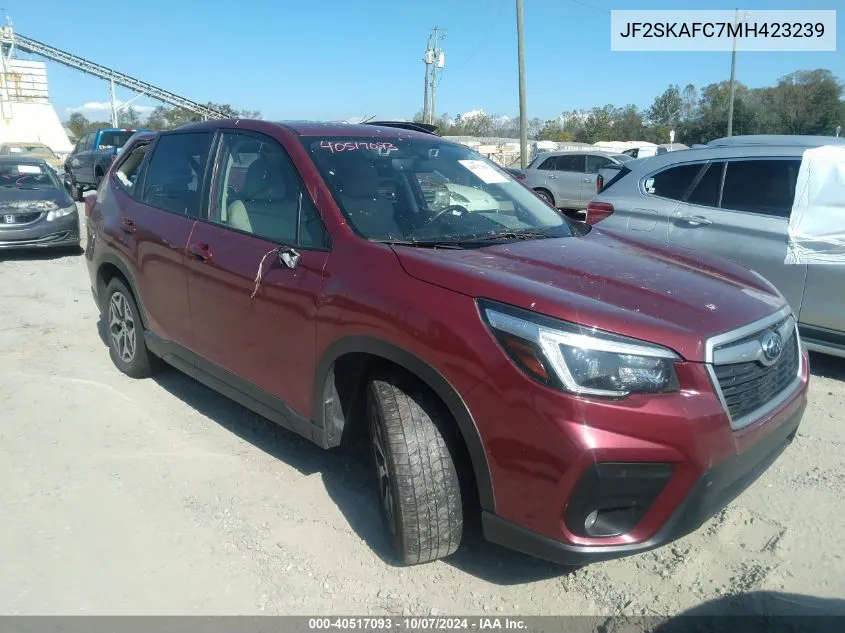 2021 Subaru Forester Premium VIN: JF2SKAFC7MH423239 Lot: 40517093