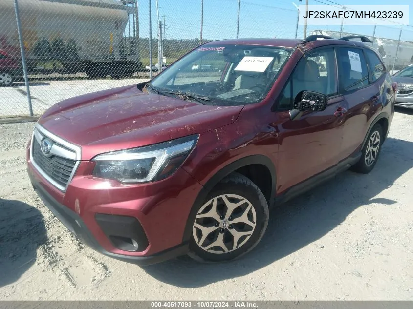 2021 Subaru Forester Premium VIN: JF2SKAFC7MH423239 Lot: 40517093