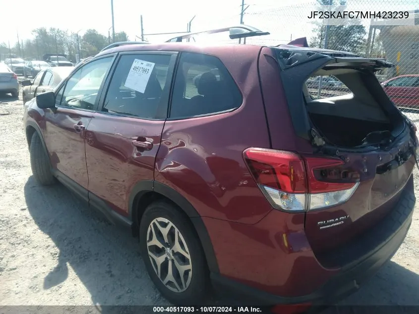 2021 Subaru Forester Premium VIN: JF2SKAFC7MH423239 Lot: 40517093