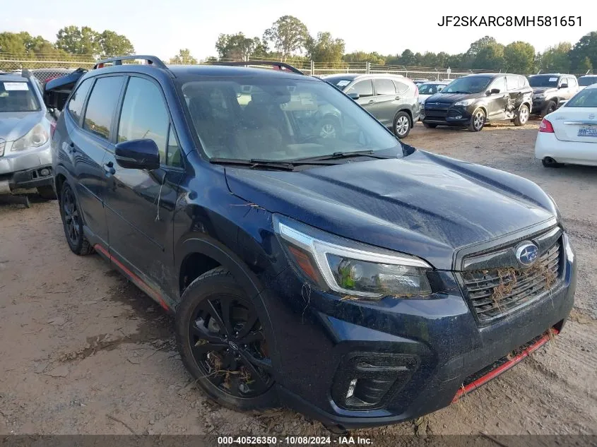 2021 Subaru Forester Sport VIN: JF2SKARC8MH581651 Lot: 40526350