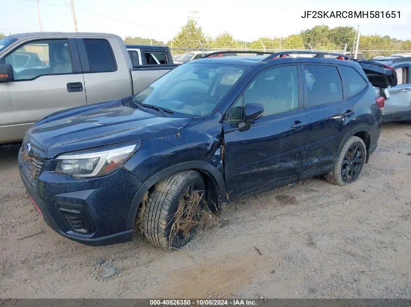 2021 Subaru Forester Sport VIN: JF2SKARC8MH581651 Lot: 40526350