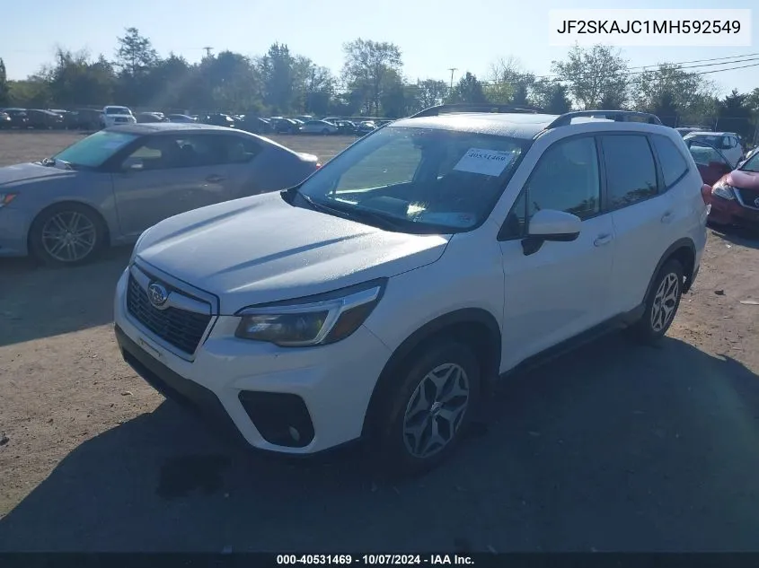 2021 Subaru Forester Premium VIN: JF2SKAJC1MH592549 Lot: 40531469