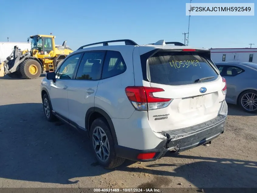 2021 Subaru Forester Premium VIN: JF2SKAJC1MH592549 Lot: 40531469