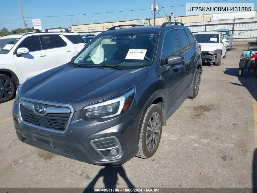 2021 Subaru Forester Limited VIN: JF2SKAUC8MH431885 Lot: 40531706