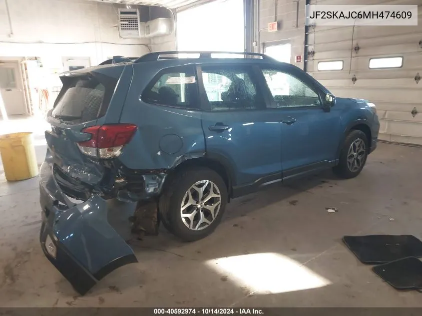 2021 Subaru Forester Premium VIN: JF2SKAJC6MH474609 Lot: 40592974