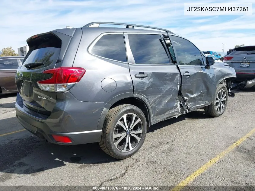 2021 Subaru Forester Limited VIN: JF2SKASC7MH437261 Lot: 40710976