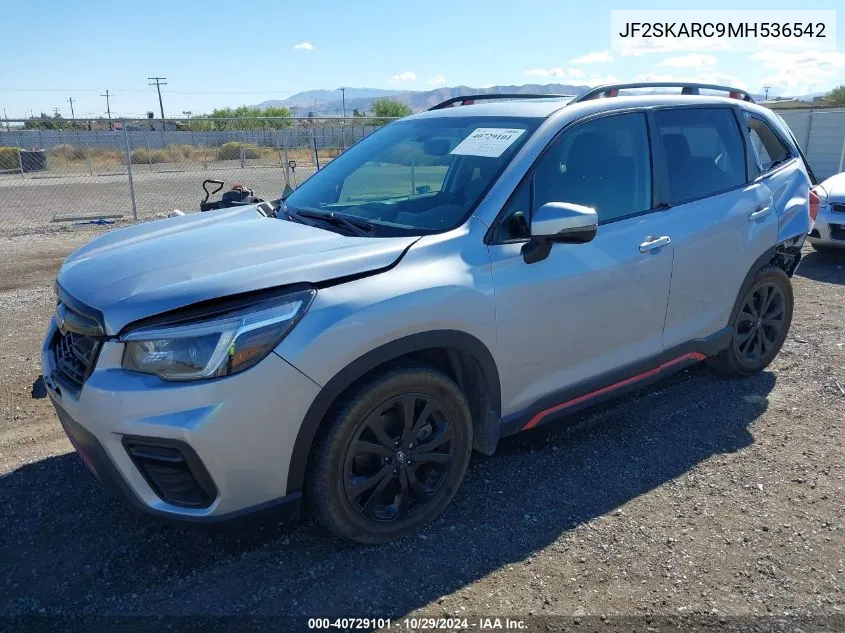 2021 Subaru Forester Sport VIN: JF2SKARC9MH536542 Lot: 40729101