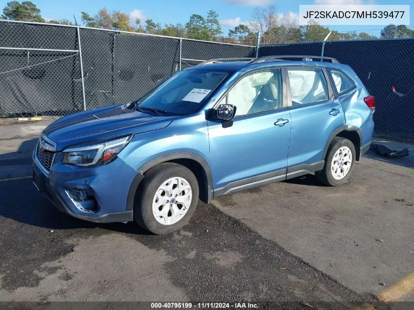 2021 Subaru Forester VIN: JF2SKADC7MH539477 Lot: 40795199