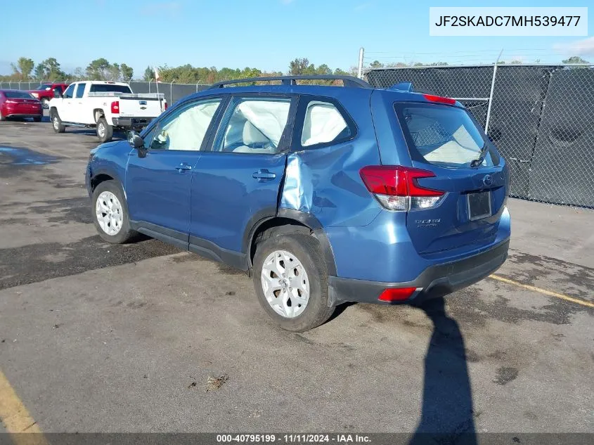 2021 Subaru Forester VIN: JF2SKADC7MH539477 Lot: 40795199