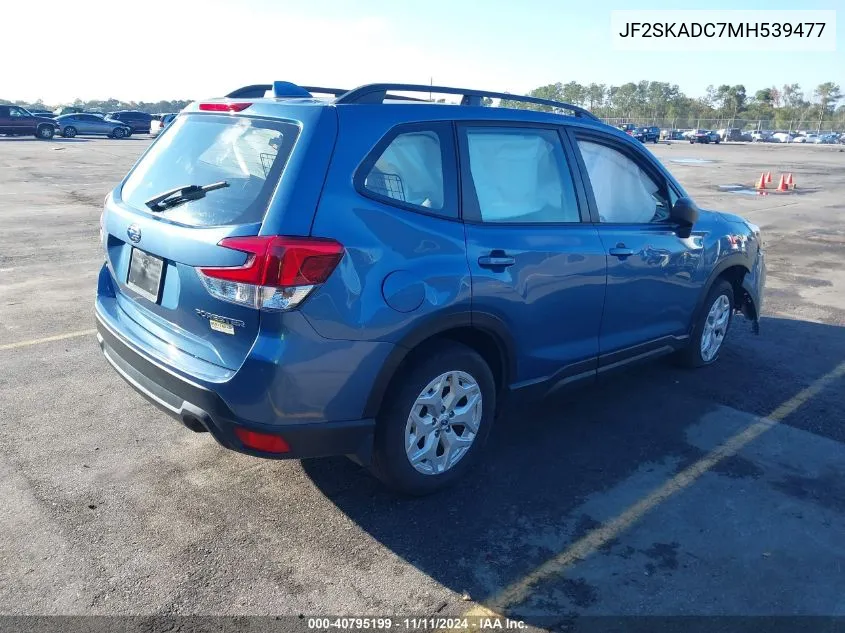 2021 Subaru Forester VIN: JF2SKADC7MH539477 Lot: 40795199