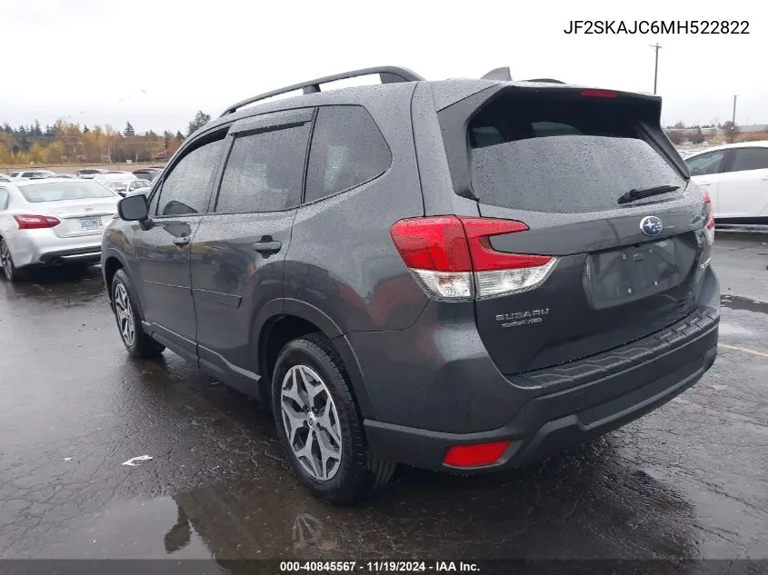 2021 Subaru Forester Premium VIN: JF2SKAJC6MH522822 Lot: 40845567