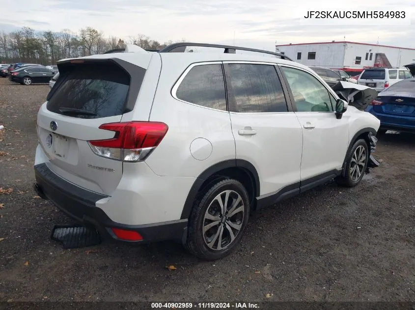 2021 Subaru Forester Limited VIN: JF2SKAUC5MH584983 Lot: 40902959