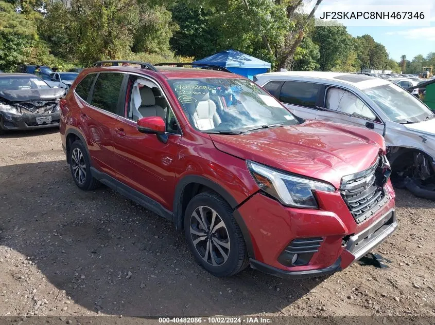 2022 Subaru Forester Limited VIN: JF2SKAPC8NH467346 Lot: 40482086