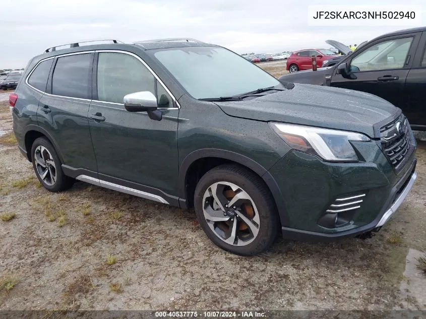 2022 Subaru Forester Touring VIN: JF2SKARC3NH502940 Lot: 40537775