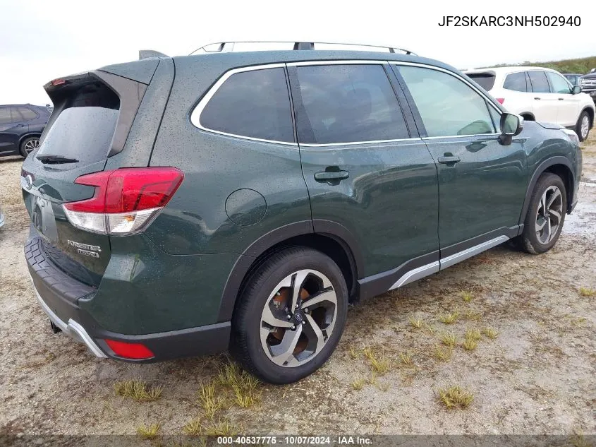 2022 Subaru Forester Touring VIN: JF2SKARC3NH502940 Lot: 40537775