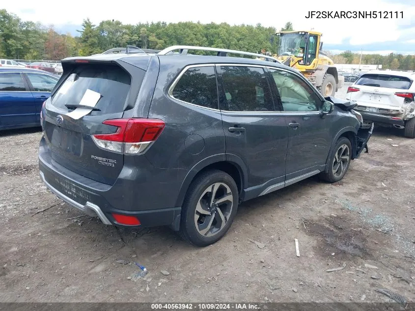 2022 Subaru Forester Touring VIN: JF2SKARC3NH512111 Lot: 40563942