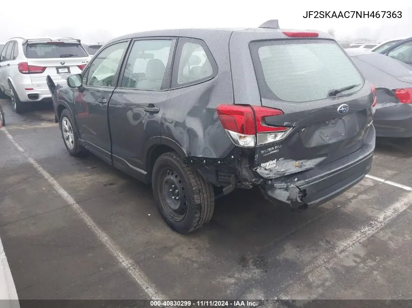 2022 Subaru Forester VIN: JF2SKAAC7NH467363 Lot: 40830299