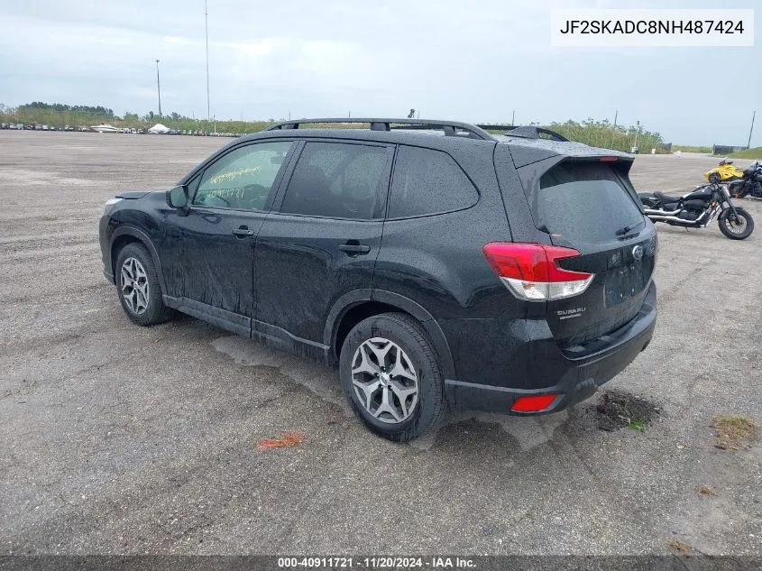 2022 Subaru Forester Premium VIN: JF2SKADC8NH487424 Lot: 40911721