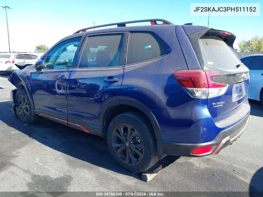 2023 Subaru Forester Sport VIN: JF2SKAJC3PH511152 Lot: 39766308