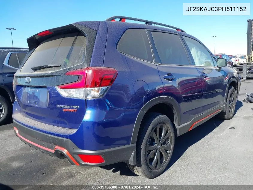 2023 Subaru Forester Sport VIN: JF2SKAJC3PH511152 Lot: 39766308