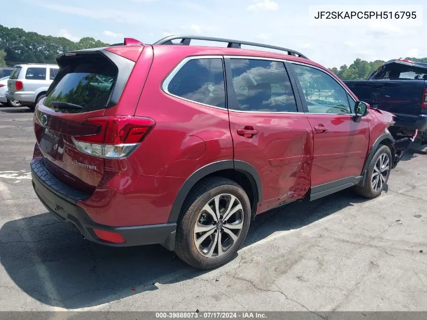 2023 Subaru Forester Limited VIN: JF2SKAPC5PH516795 Lot: 39888073