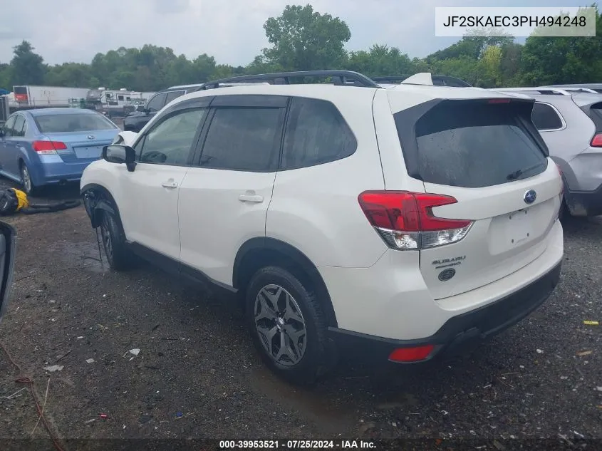 2023 Subaru Forester Premium VIN: JF2SKAEC3PH494248 Lot: 39953521