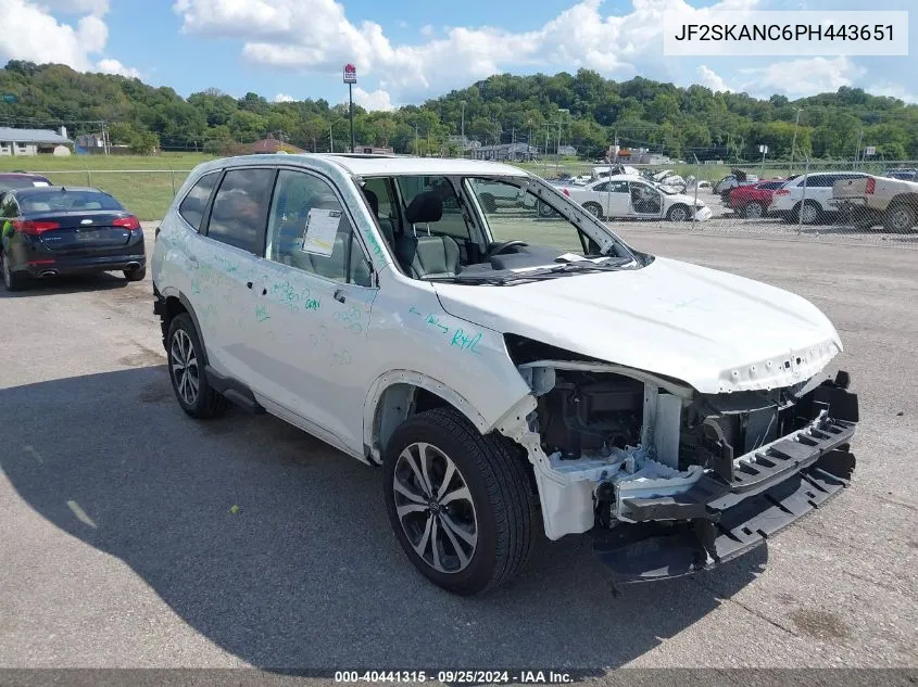 2023 Subaru Forester Limited VIN: JF2SKANC6PH443651 Lot: 40441315