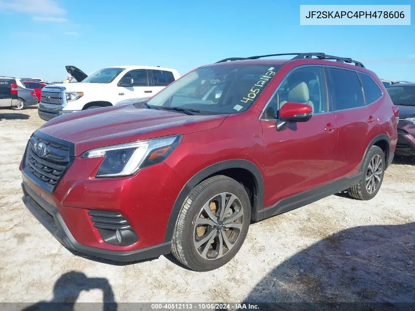 2023 Subaru Forester Limited VIN: JF2SKAPC4PH478606 Lot: 40512113