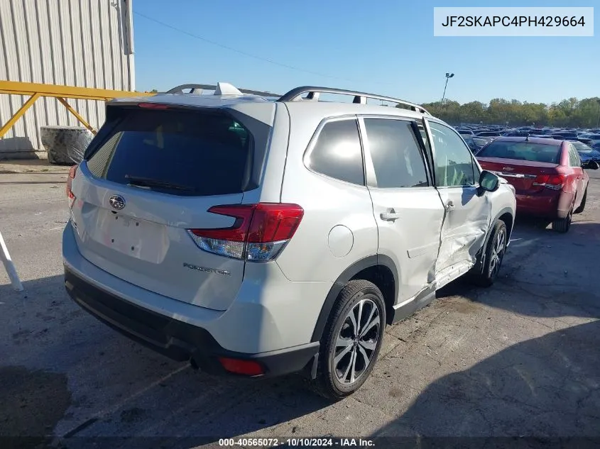 2023 Subaru Forester Limited VIN: JF2SKAPC4PH429664 Lot: 40565072