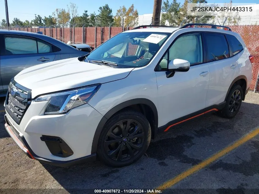 2023 Subaru Forester Sport VIN: JF2SKAJC4PH443315 Lot: 40907672