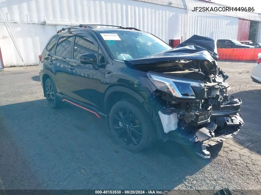 2024 Subaru Forester Sport VIN: JF2SKAGC0RH449686 Lot: 40153530