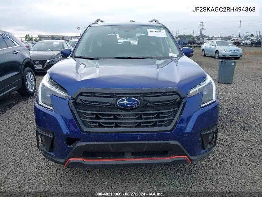 2024 Subaru Forester Sport VIN: JF2SKAGC2RH494368 Lot: 40210966