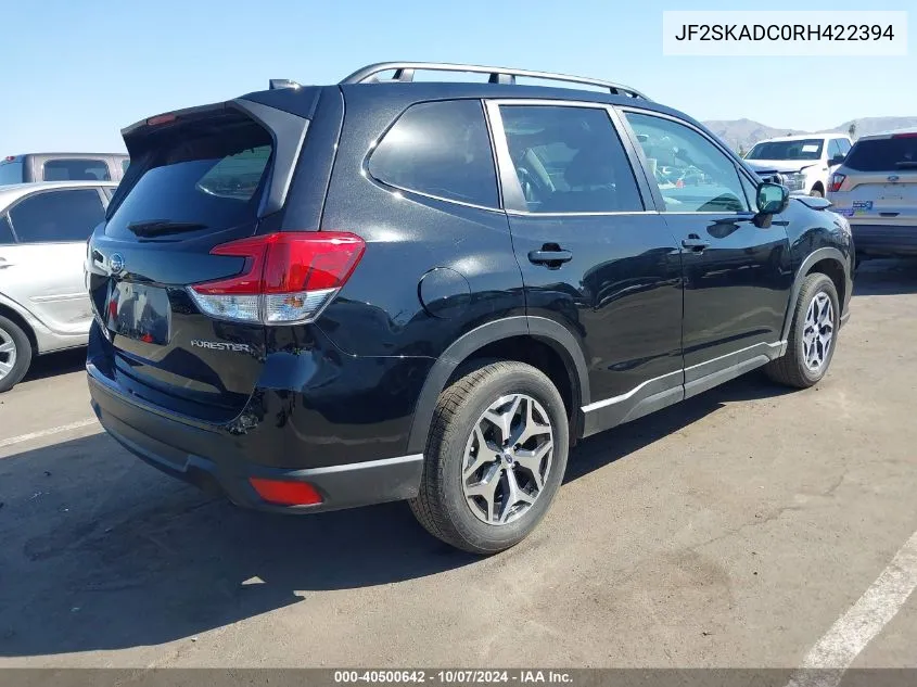 2024 Subaru Forester Premium VIN: JF2SKADC0RH422394 Lot: 40500642