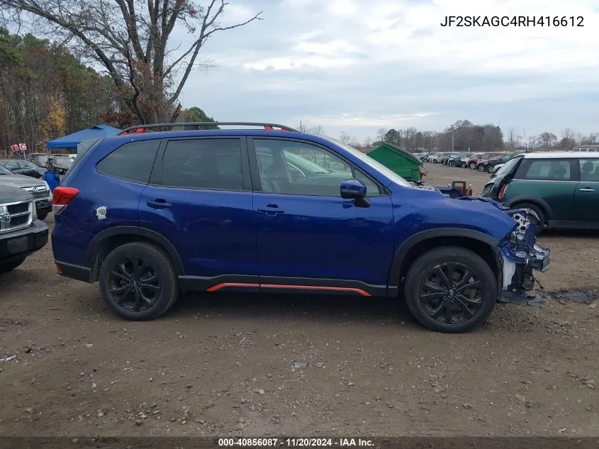 2024 Subaru Forester Sport VIN: JF2SKAGC4RH416612 Lot: 40856087