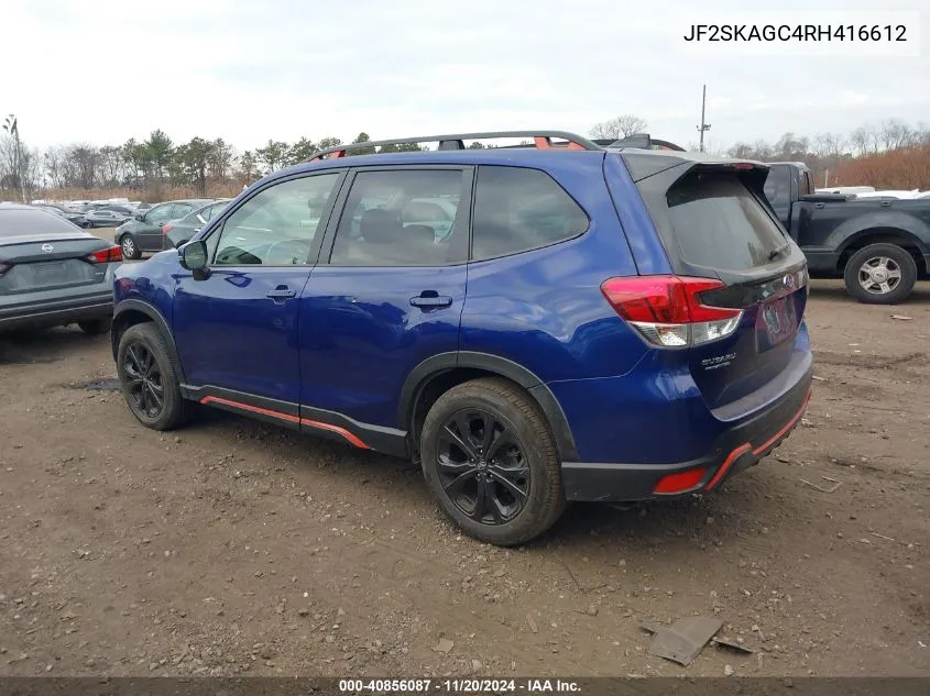 2024 Subaru Forester Sport VIN: JF2SKAGC4RH416612 Lot: 40856087