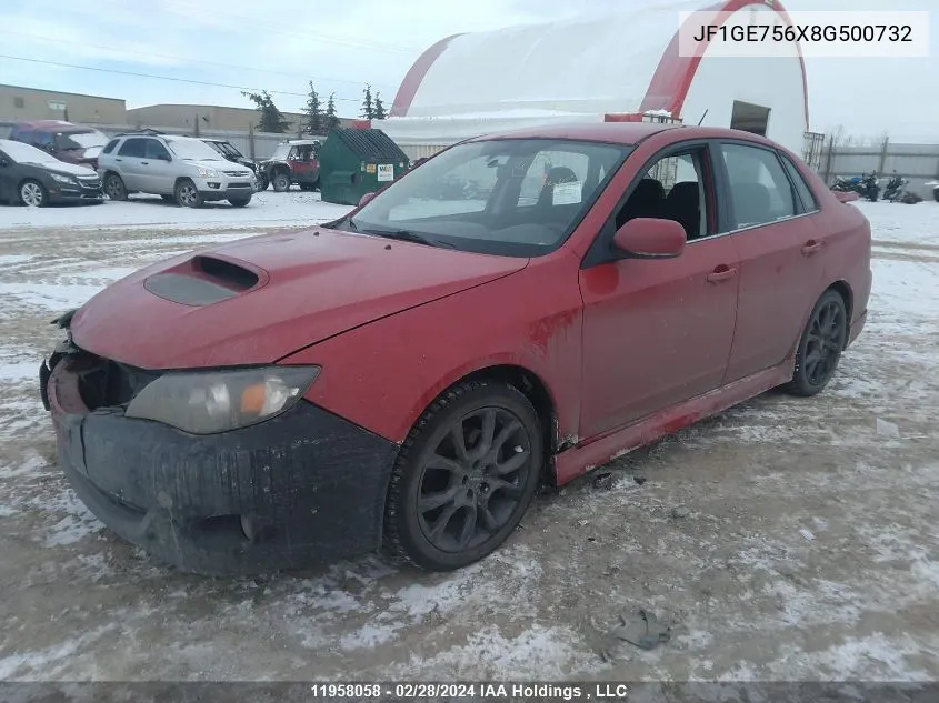 2008 Subaru Impreza Wrx VIN: JF1GE756X8G500732 Lot: 11958058