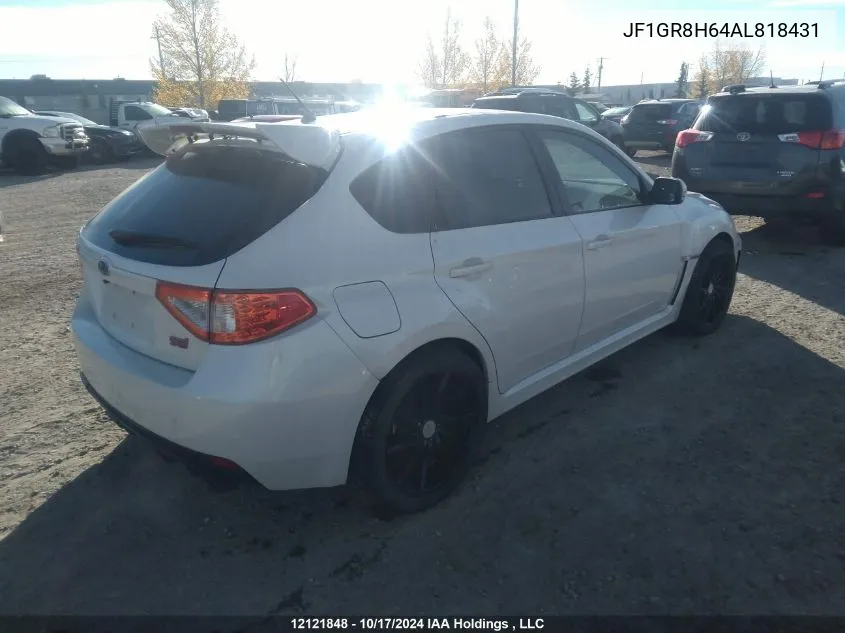 2010 Subaru Impreza Wrx Sti VIN: JF1GR8H64AL818431 Lot: 12121848