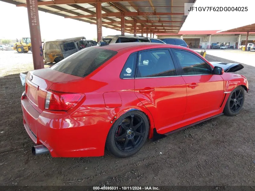 2013 Subaru Impreza Wrx Premium VIN: JF1GV7F62DG004025 Lot: 40595031