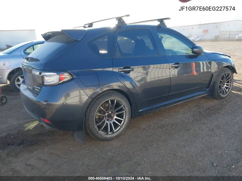 2014 Subaru Impreza Wrx VIN: JF1GR7E60EG227574 Lot: 40559403