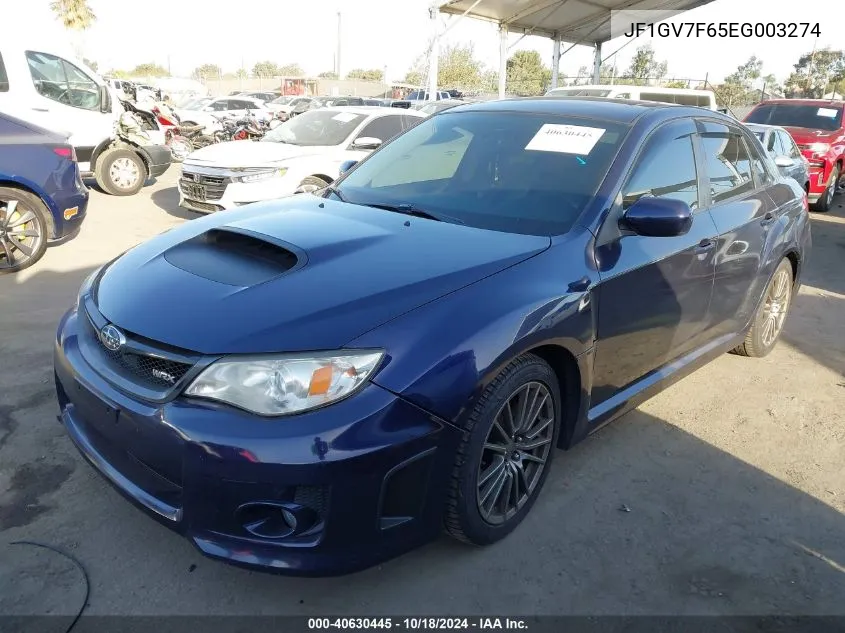 2014 Subaru Impreza Wrx Limited VIN: JF1GV7F65EG003274 Lot: 40630445