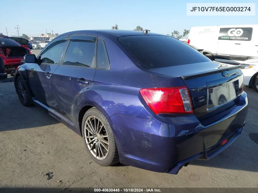 2014 Subaru Impreza Wrx Limited VIN: JF1GV7F65EG003274 Lot: 40630445