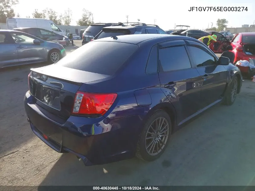 2014 Subaru Impreza Wrx Limited VIN: JF1GV7F65EG003274 Lot: 40630445