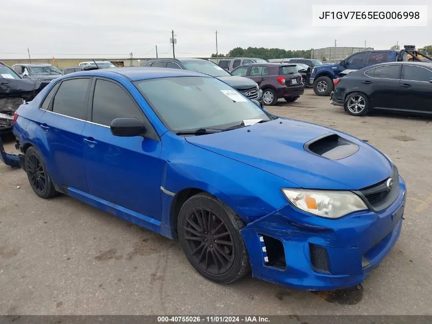 2014 Subaru Impreza Wrx VIN: JF1GV7E65EG006998 Lot: 40755026